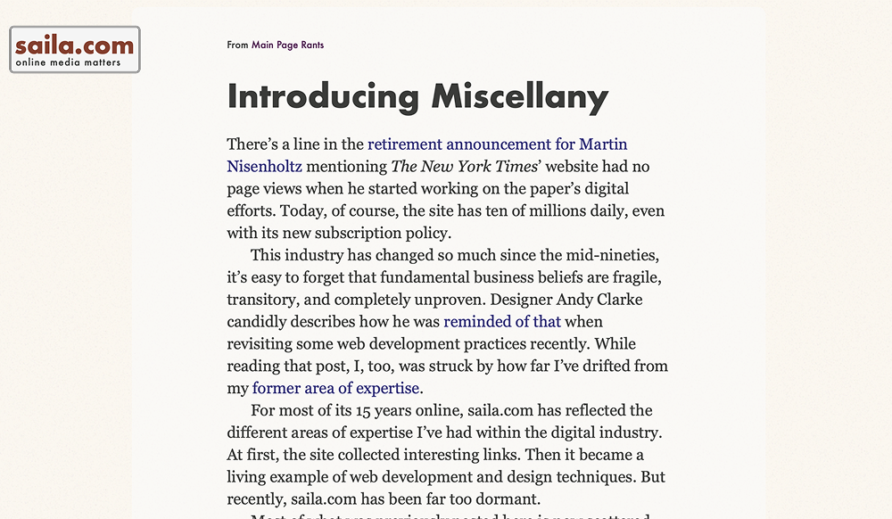 A minimal text-first design showing text set against an offwhite background